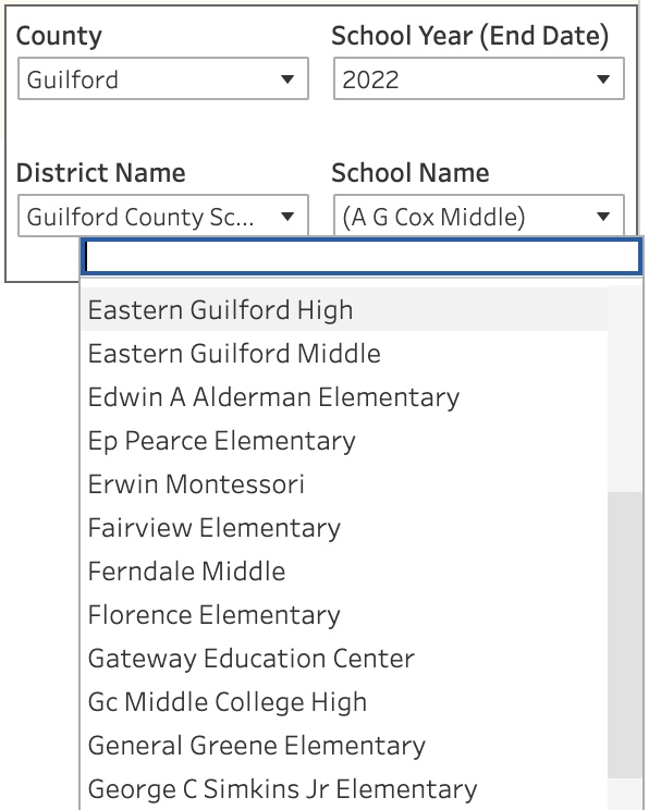 Select the school of your choice in this menu. Screenshot/AELC